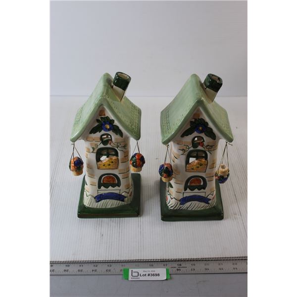 (2) Porcelain Candle Holders