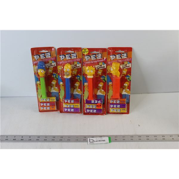 (4) The Simpsons PEZ Candy Dispensers