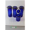 Image 1 : (4) Blue Glass Canisters