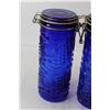 Image 2 : (4) Blue Glass Canisters