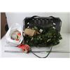 Image 1 : Shopping Basket, Lighted Christmas Wreath, Assortment of Ribbons