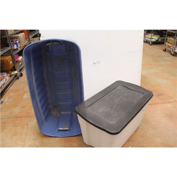 * (2) Large Storage Totes, One With Lid