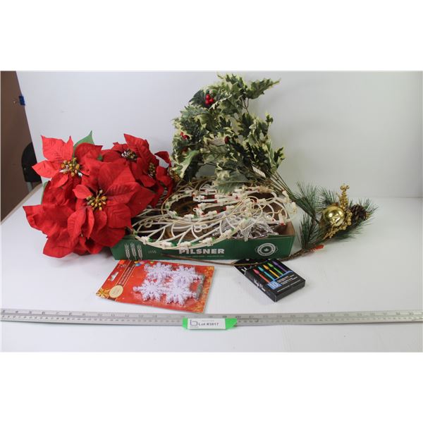Dream Catcher, Wind Chimes, Christmas Decorations, Artificial Holly & Poinsettias, etc.