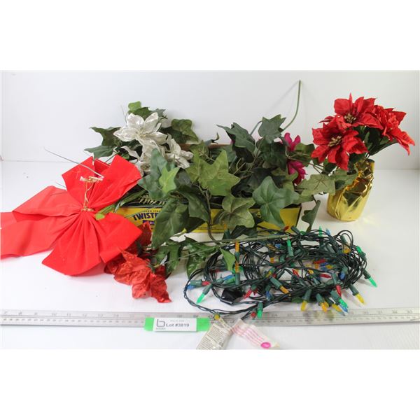 Artificial Flowers, Christmas Decorations, Christmas Lights, etc.