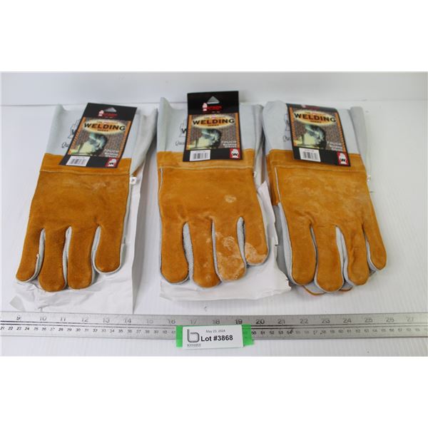 (3) Pairs of Welding Gloves - New