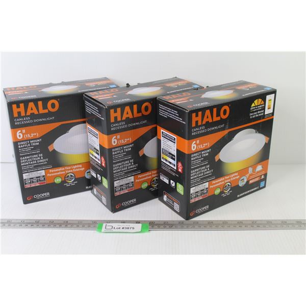 (3) Halo Canless Recessed Downlights - New In Box