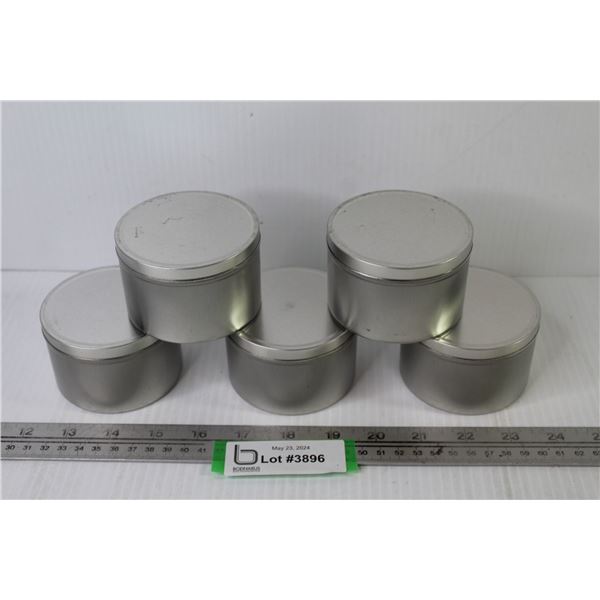 (5) Metal Containers With Lids