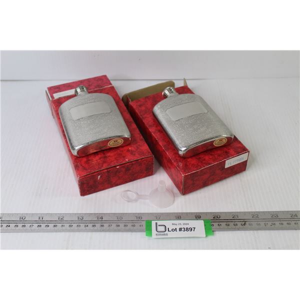 (2) Flasks With Small Funnel