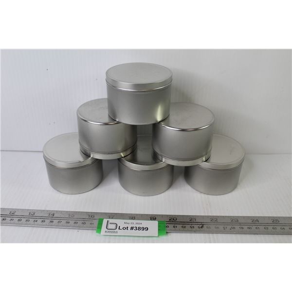 (6) Metal Containers With Lids