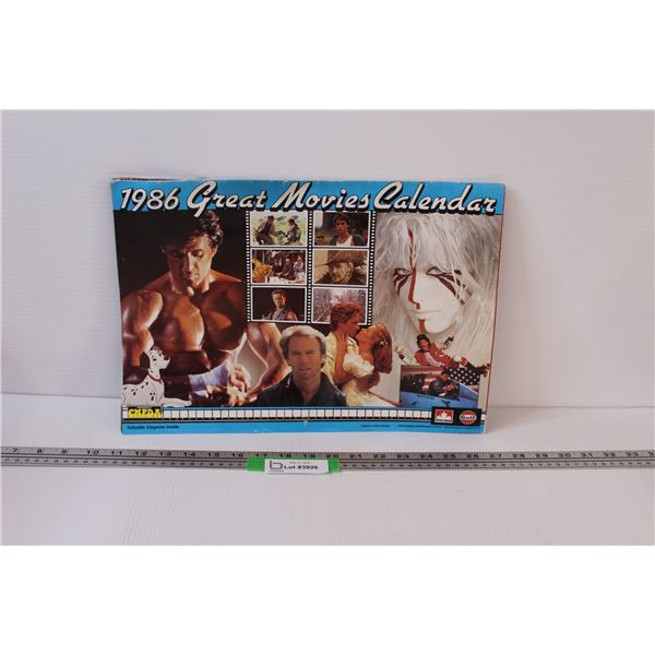 1986 Great Movies Calendar - Balboa; Clint Eastman & Many More Movie Stars