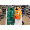 Image 1 : (3) High Visibility Winter Work Jacket (XL) & Shirt (L); Green Size 52 Coveralls - Used