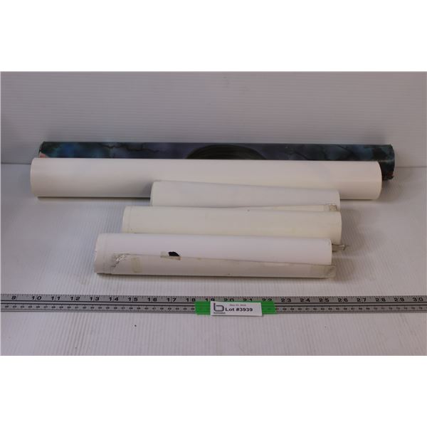 (5) 4 - Anime Fantasy Posters & Wolf Poster - All in Poor Condition with Frayed Edges