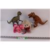 Image 1 : (4) 3 - Plastic Dinosaur Figurines & Pony & 1 - Stuffy