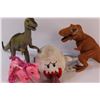 Image 2 : (4) 3 - Plastic Dinosaur Figurines & Pony & 1 - Stuffy
