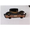 Image 2 : (3) Wooden Toys: 2 - 6" Cars & 1 - 14" 8-Wheeler Truck With Back Storage Box