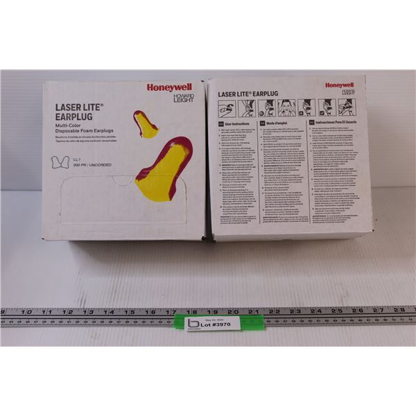 (2) Honeywell Laser Lite Multi-coloured Earplugs - Box Count 200 Pair