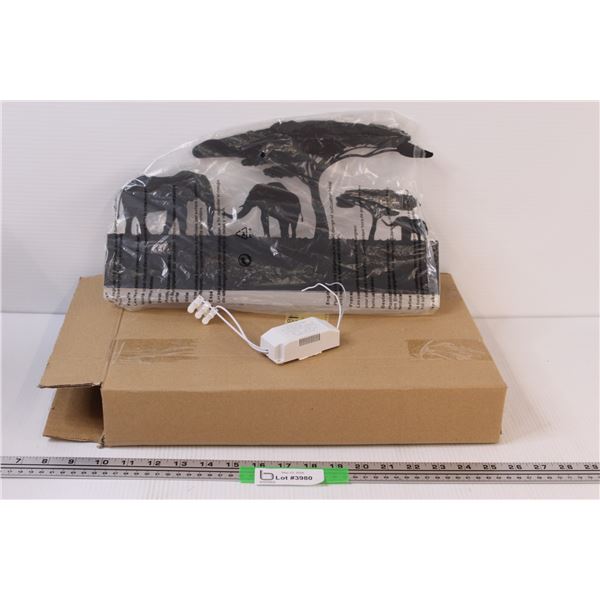 Elephant Walk Themed Silhouette LED Light NIB