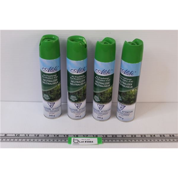 (4) Alibi Aerosol Canned Air Freshener