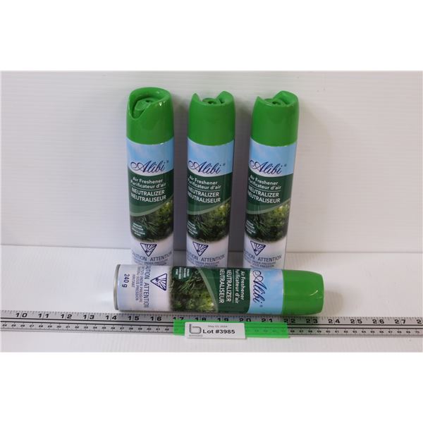 (4) Alibi Aerosol Canned Air Freshener