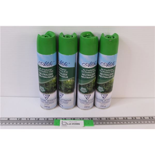 (4) Alibi Aerosol Canned Air Freshener