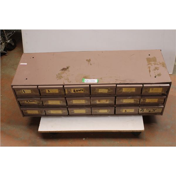 *Steel Bolt Storage Compartment with Contents - 12" x 34" x 12"H, Very Heavy, Casters Not Included