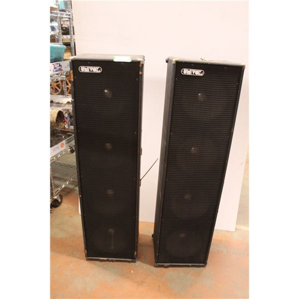 *(2) Univox Floor Speakers - Some Wear, Untested, 48" H