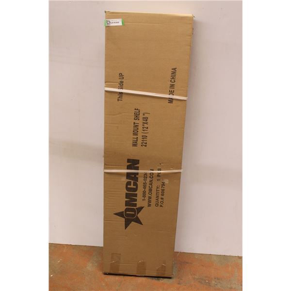 *Omcan Wall Mount Shelf - 12" x 48", In Box