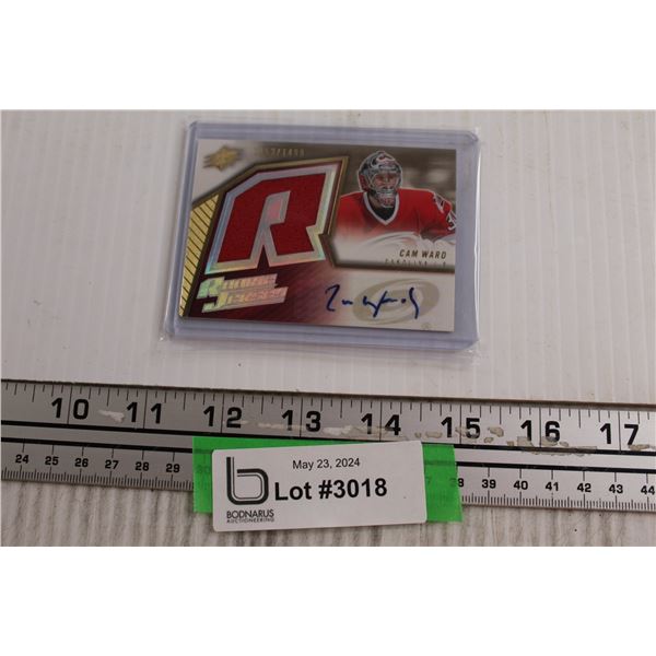 Cam Ward Rookie Jersey Autograph Hockey Card
