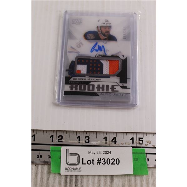 Cooper Marody Edmonton Oilers Rookie Patch Autograph Hockey Card