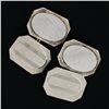 Image 3 : Antique Art Deco 14k White Gold Etched Dual Panel Cuff Links