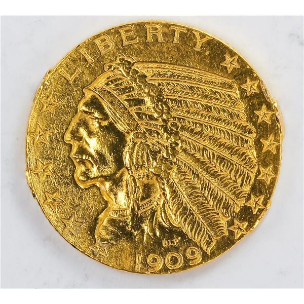 1909-D $5 Indian Head Half Eagle Gold Coin C