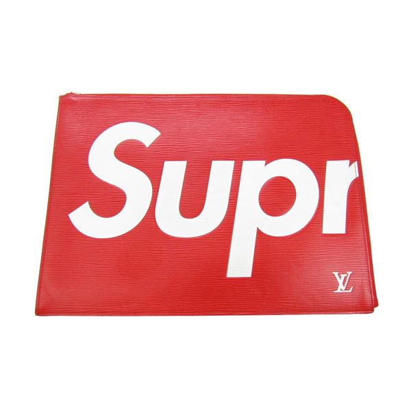 Louis Vuitton x Supreme Red Epi Leather Pochette Jules GM Clutch Bag