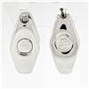 Image 2 : Unique Italian 14K White Gold Puffed Geometric High Polished Snap Huggie Earring