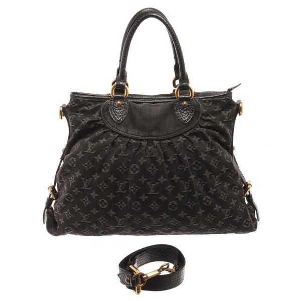 Louis Vuitton Black Denim Neo Cabby MM Shoulder Bag