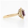 Image 5 : Vintage 18k Gold 2 ctw GIA Burma No Heat Round Ruby Diamond Halo Cluster Ring