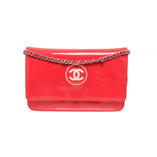 Chanel Red Patent Leather Woc Shoulder Bag