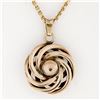 Image 5 : Vintage Retro 14k Gold .24 ctw Transitional Diamond Interlocking Love Knot Penda