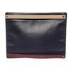 Valentino Navy Blue Leather Double Zip Clutch