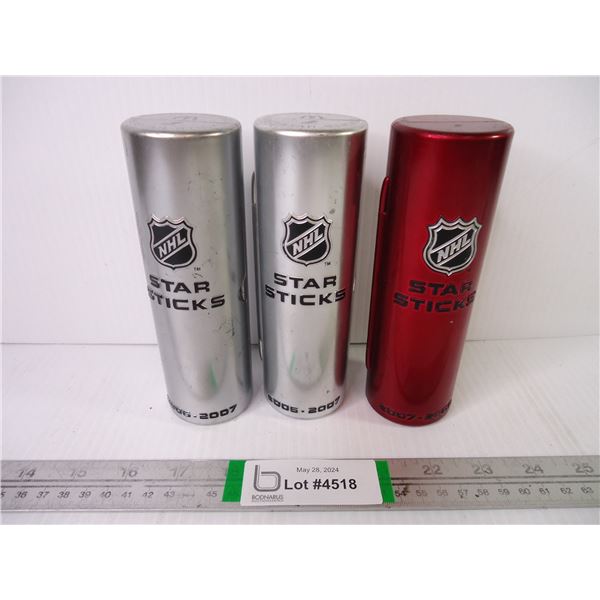 (2) NHL Star Sticks for 2006-2007 and (1) for 2007-2008 (sealed)