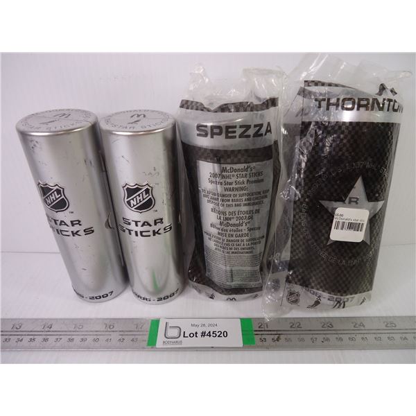 (4) NHL Star Sticks 2006-2007 (sealed) Spezza and Thornton, others unknown