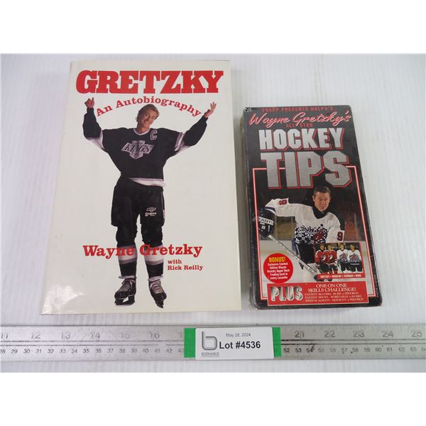 Wayne Gretzky Autobiography and VHS Tape "Hockey Tips" (sealed)