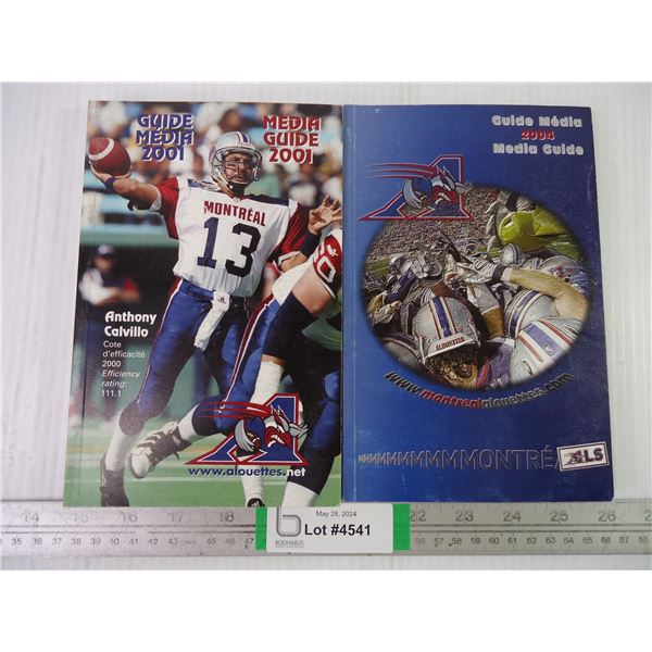 (2) Media Guides for Montreal Alouettes 2001 and 2004