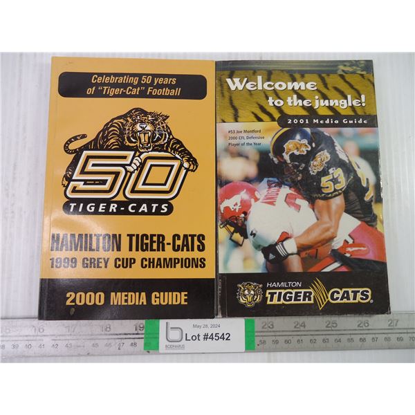 (2) Media Guides for Hamilton Tiger Cats 2000 and 2001