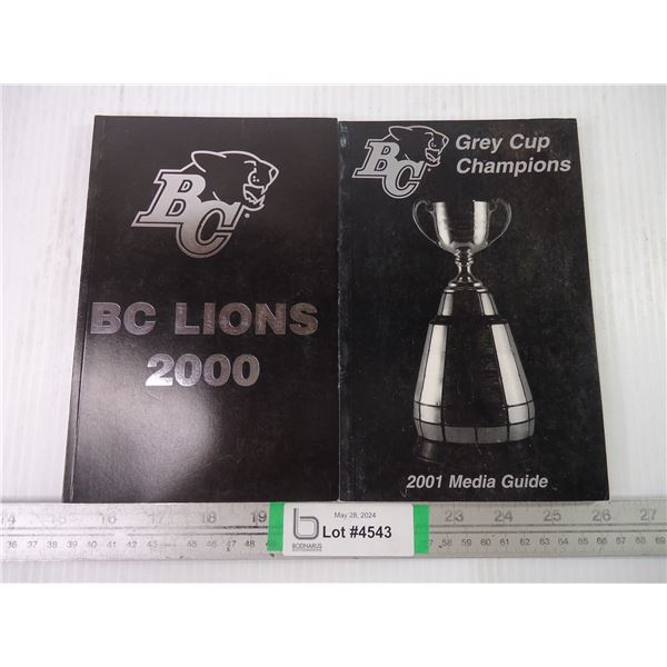 (2) Media Guides for B.C. Lions 2000 and 2001