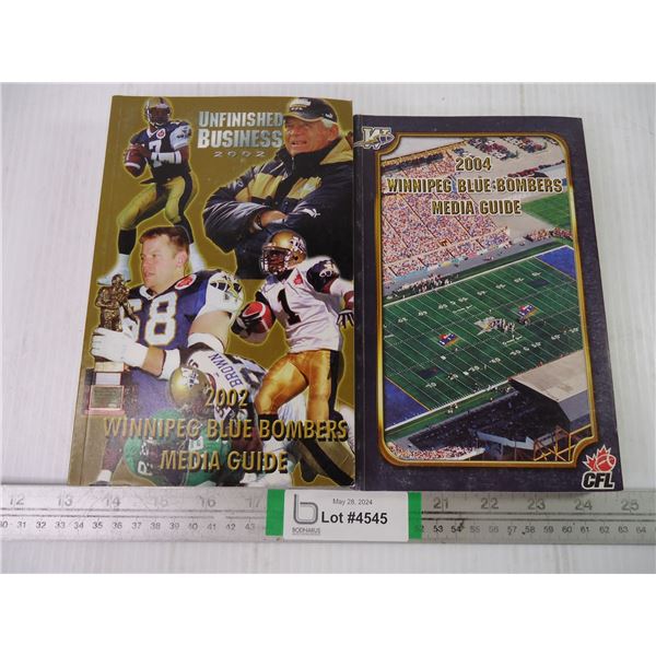 (2) Media Guides for Winnipeg Blue Bombers 2002 and 2004
