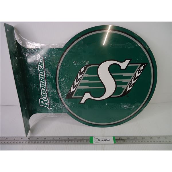 (1) Saskatchewan Roughrider Double Sided Sign with Flange