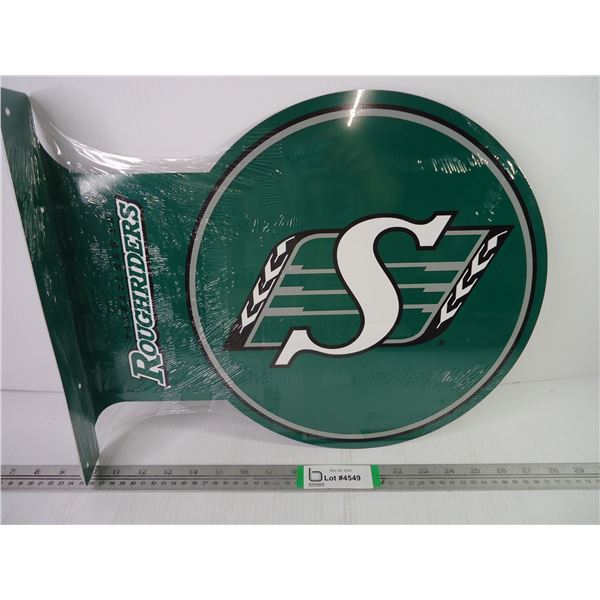 (1) Saskatchewan Roughrider Double Sided Sign with Flange