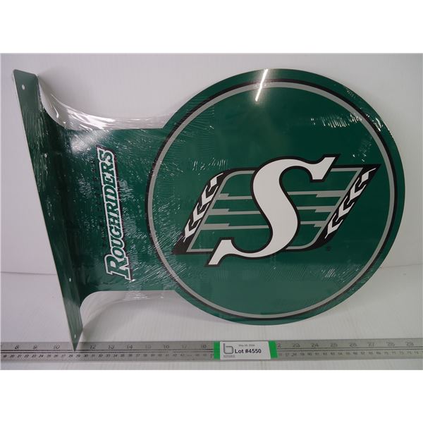 (1) Saskatchewan Roughrider Double Sided Sign with Flange