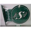 Image 1 : (1) Saskatchewan Roughrider Double Sided Sign with Flange