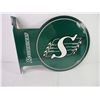 Image 2 : (1) Saskatchewan Roughrider Double Sided Sign with Flange